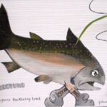 Black Boxing Trout Acrylic On Wallpaper